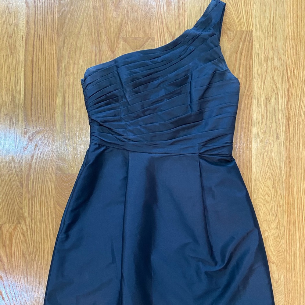 Black one shoulder cocktail dress